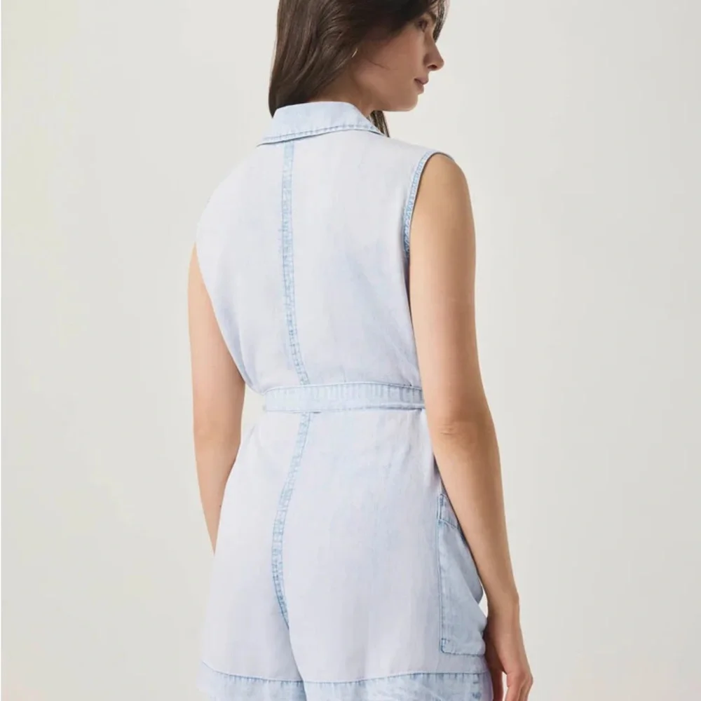 Splendid Light Blue Sleeveless Romper - Picture 4 of 9